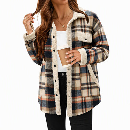 ☁️Comfortable & Lightweight, Layer-Friendly🧥 Women's Color-Blocked Plaid Outerwear – Lightweight Fabric | Easy Layering, Everyday Practicality ✨