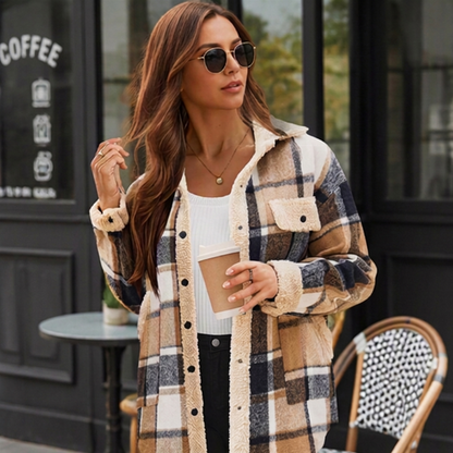 ☁️Comfortable & Lightweight, Layer-Friendly🧥 Women's Color-Blocked Plaid Outerwear – Lightweight Fabric | Easy Layering, Everyday Practicality ✨