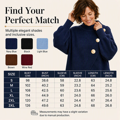 🧣Mock Neck Warmth, Cozy Knit🧶 Women's Asymmetric Hem Mock Neck Knit Sweater – Soft & Skin-Friendly, Warm Coverage ✨