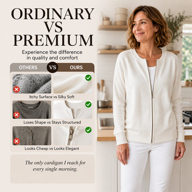 ☁️Soft Knit, Cozy Warmth🧶 Women's Casual Zip-Up Knit Jacket – Skin-Friendly & Warm ✨