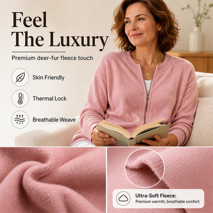☁️Soft Knit, Cozy Warmth🧶 Women's Casual Zip-Up Knit Jacket – Skin-Friendly & Warm ✨