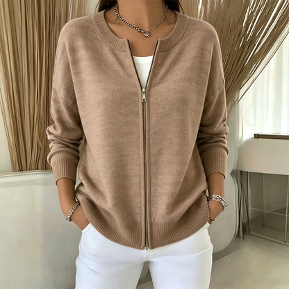☁️Soft Knit, Cozy Warmth🧶 Women's Casual Zip-Up Knit Jacket – Skin-Friendly & Warm ✨
