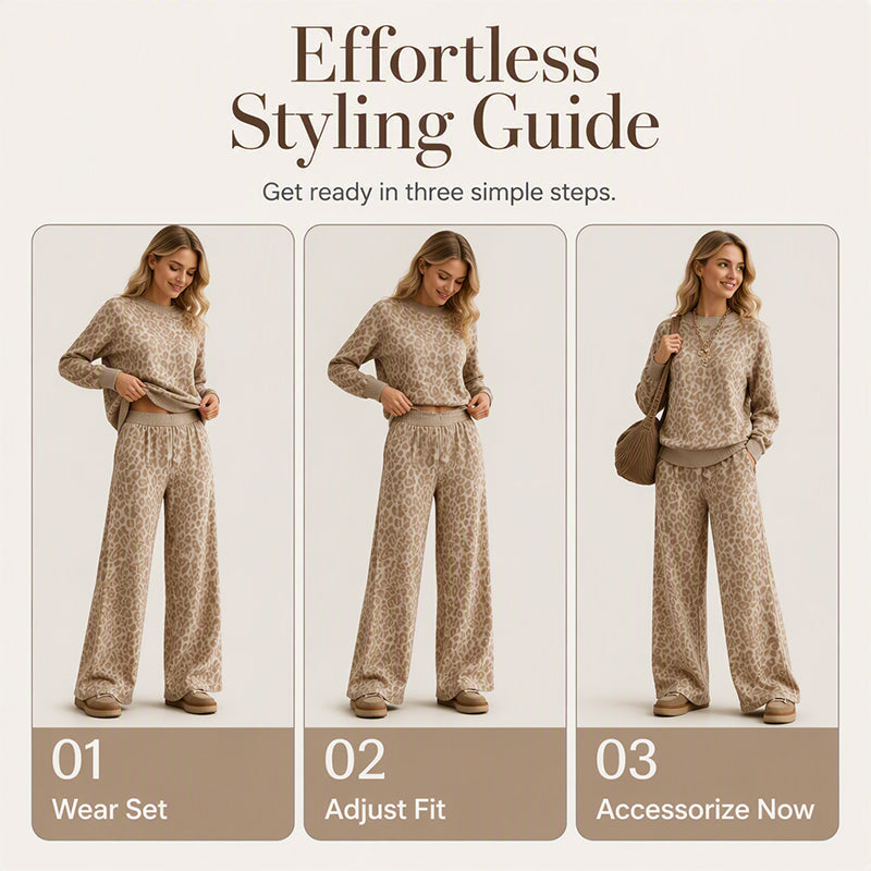 🎁Two-Piece Set, Multi-Occasion Versatile🐆 Women's Leopard Lounge Set – One Set Solution, Effortless Style ✨