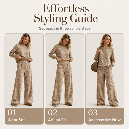 🎁Two-Piece Set, Multi-Occasion Versatile🐆 Women's Leopard Lounge Set – One Set Solution, Effortless Style ✨