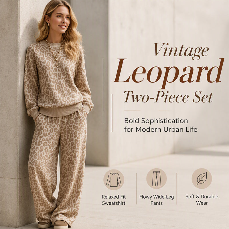 🎁Two-Piece Set, Multi-Occasion Versatile🐆 Women's Leopard Lounge Set – One Set Solution, Effortless Style ✨