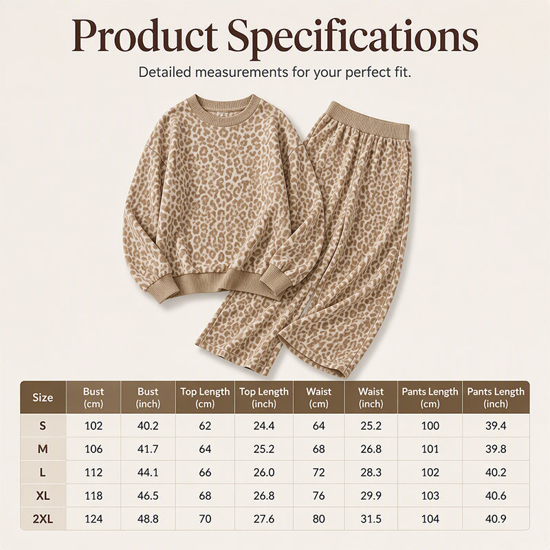 🎁Two-Piece Set, Multi-Occasion Versatile🐆 Women's Leopard Lounge Set – One Set Solution, Effortless Style ✨