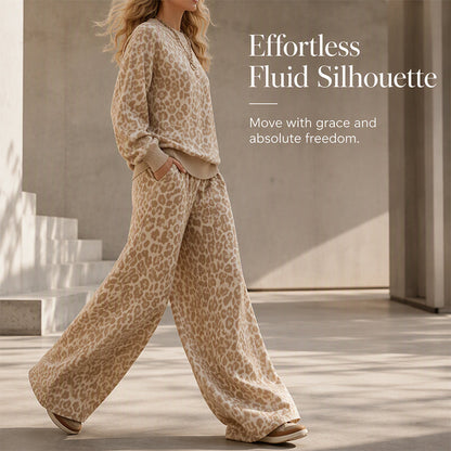 🎁Two-Piece Set, Multi-Occasion Versatile🐆 Women's Leopard Lounge Set – One Set Solution, Effortless Style ✨