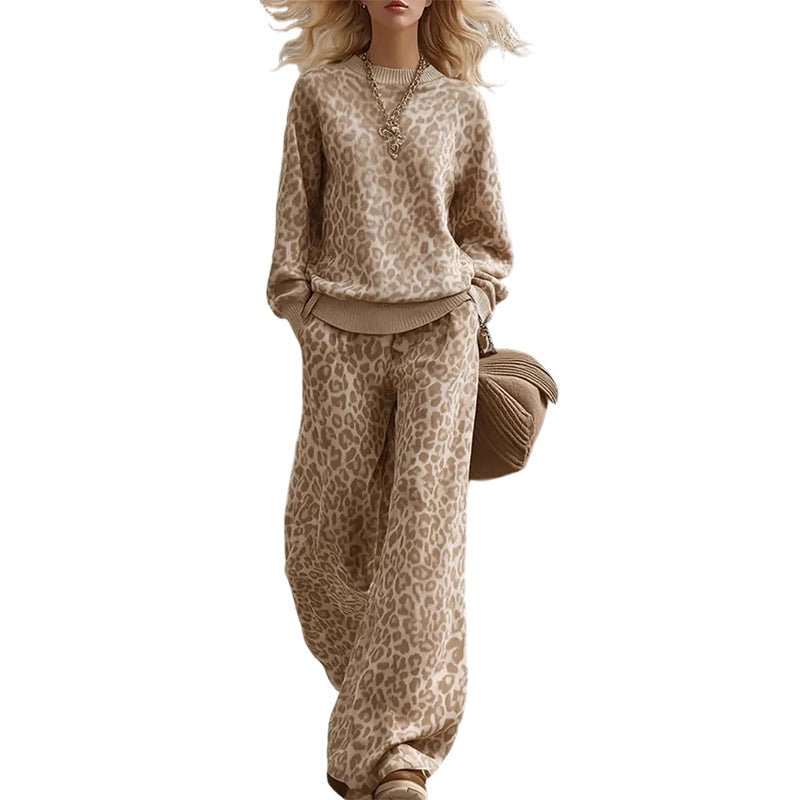 🎁Two-Piece Set, Multi-Occasion Versatile🐆 Women's Leopard Lounge Set – One Set Solution, Effortless Style ✨