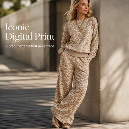 🎁Two-Piece Set, Multi-Occasion Versatile🐆 Women's Leopard Lounge Set – One Set Solution, Effortless Style ✨