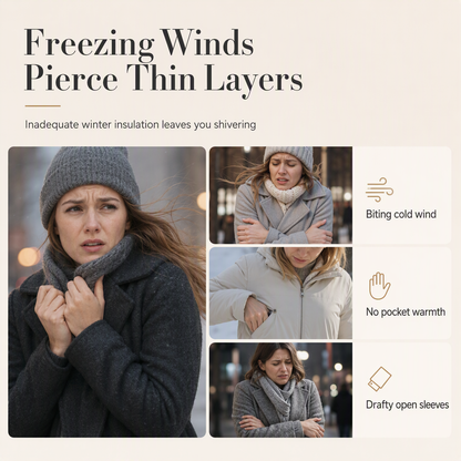 🧥Thick Cotton Warmth, Long-Line Heat❄️ Women's Hooded Padded Coat – Thick Filling & Long Drape | Fall & Winter Warmth, Slim Fit ✨