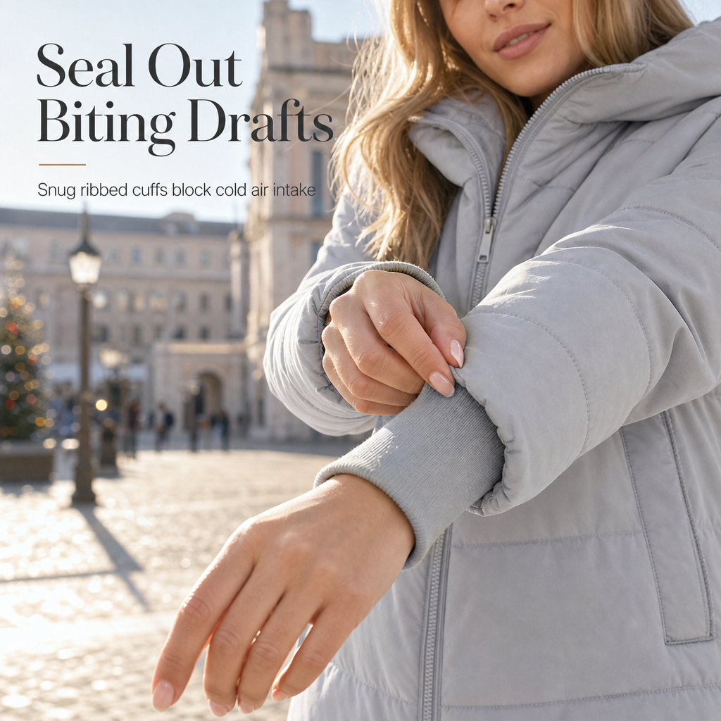 🧥Thick Cotton Warmth, Long-Line Heat❄️ Women's Hooded Padded Coat – Thick Filling & Long Drape | Fall & Winter Warmth, Slim Fit ✨