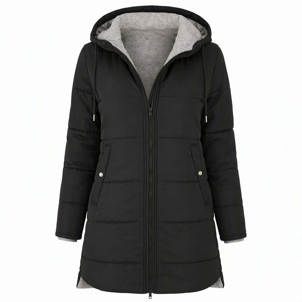 🧥Thick Cotton Warmth, Long-Line Heat❄️ Women's Hooded Padded Coat – Thick Filling & Long Drape | Fall & Winter Warmth, Slim Fit ✨