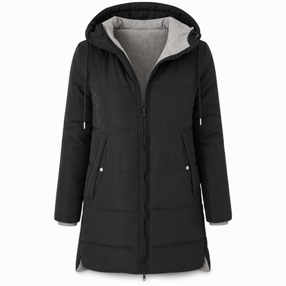 🧥Thick Cotton Warmth, Long-Line Heat❄️ Women's Hooded Padded Coat – Thick Filling & Long Drape | Fall & Winter Warmth, Slim Fit ✨