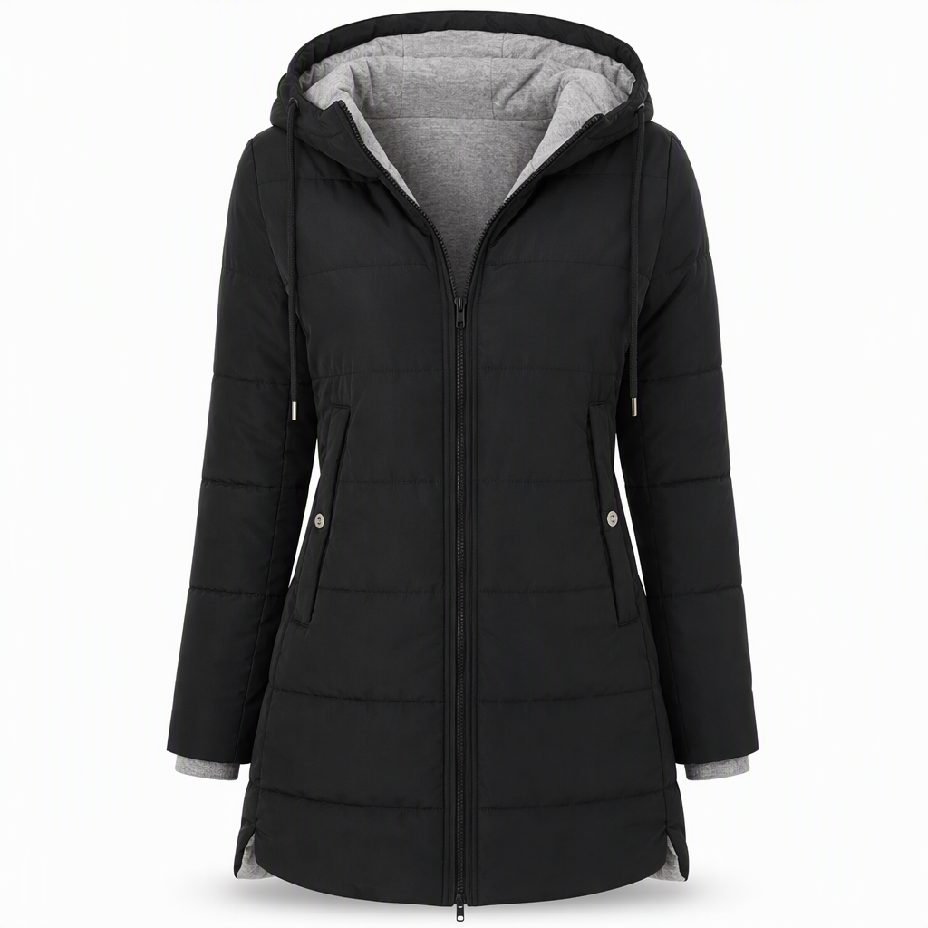 🧥Thick Cotton Warmth, Long-Line Heat❄️ Women's Hooded Padded Coat – Thick Filling & Long Drape | Fall & Winter Warmth, Slim Fit ✨