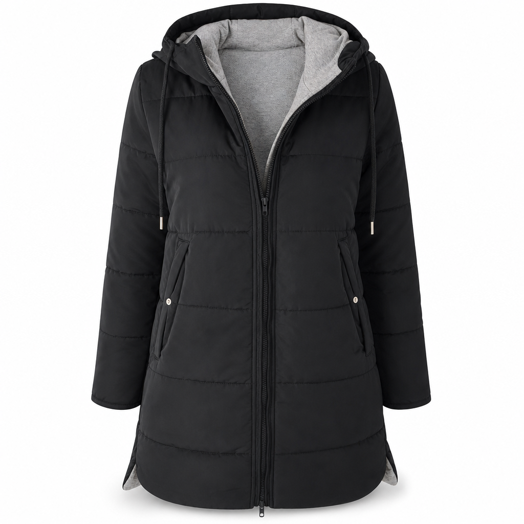🧥Thick Cotton Warmth, Long-Line Heat❄️ Women's Hooded Padded Coat – Thick Filling & Long Drape | Fall & Winter Warmth, Slim Fit ✨
