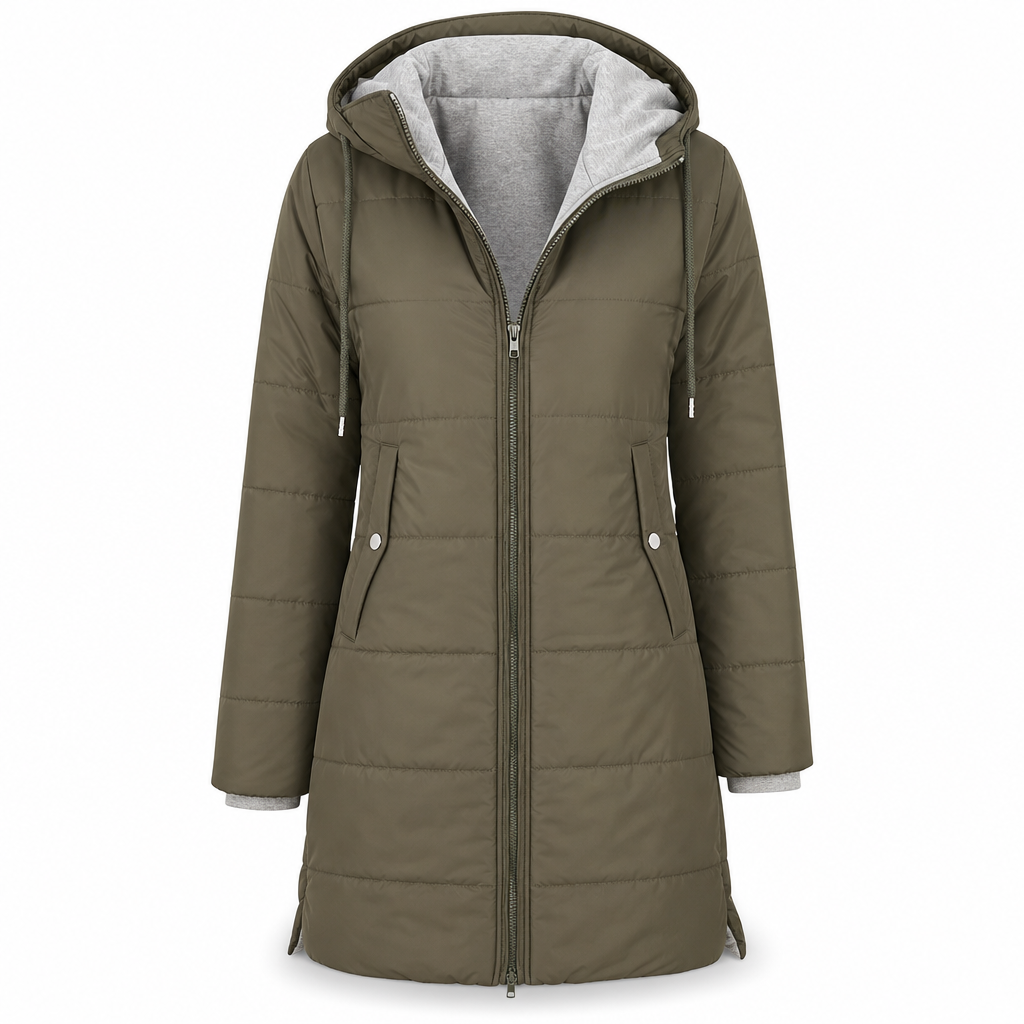 🧥Thick Cotton Warmth, Long-Line Heat❄️ Women's Hooded Padded Coat – Thick Filling & Long Drape | Fall & Winter Warmth, Slim Fit ✨