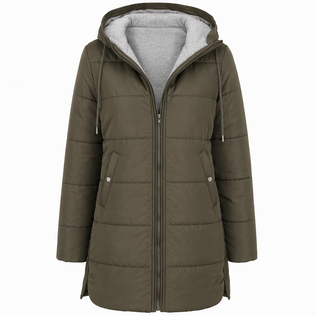🧥Thick Cotton Warmth, Long-Line Heat❄️ Women's Hooded Padded Coat – Thick Filling & Long Drape | Fall & Winter Warmth, Slim Fit ✨