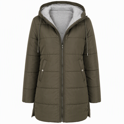 🧥Thick Cotton Warmth, Long-Line Heat❄️ Women's Hooded Padded Coat – Thick Filling & Long Drape | Fall & Winter Warmth, Slim Fit ✨
