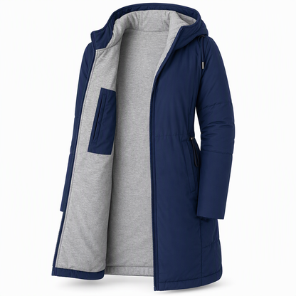 🧥Thick Cotton Warmth, Long-Line Heat❄️ Women's Hooded Padded Coat – Thick Filling & Long Drape | Fall & Winter Warmth, Slim Fit ✨