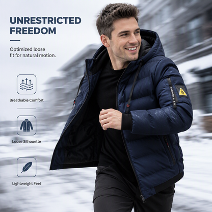 🔥Triple-Layer Thermal Lock, Severe Cold Warmth❄️ Men's Hooded Reversible Warm Coat – Thick Padding, Windproof & Cold-Resistant ✨