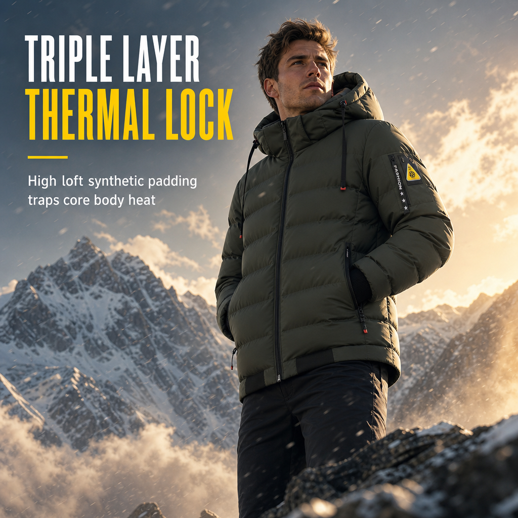 🔥Triple-Layer Thermal Lock, Severe Cold Warmth❄️ Men's Hooded Reversible Warm Coat – Thick Padding, Windproof & Cold-Resistant ✨