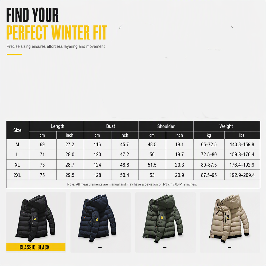 🔥Triple-Layer Thermal Lock, Severe Cold Warmth❄️ Men's Hooded Reversible Warm Coat – Thick Padding, Windproof & Cold-Resistant ✨
