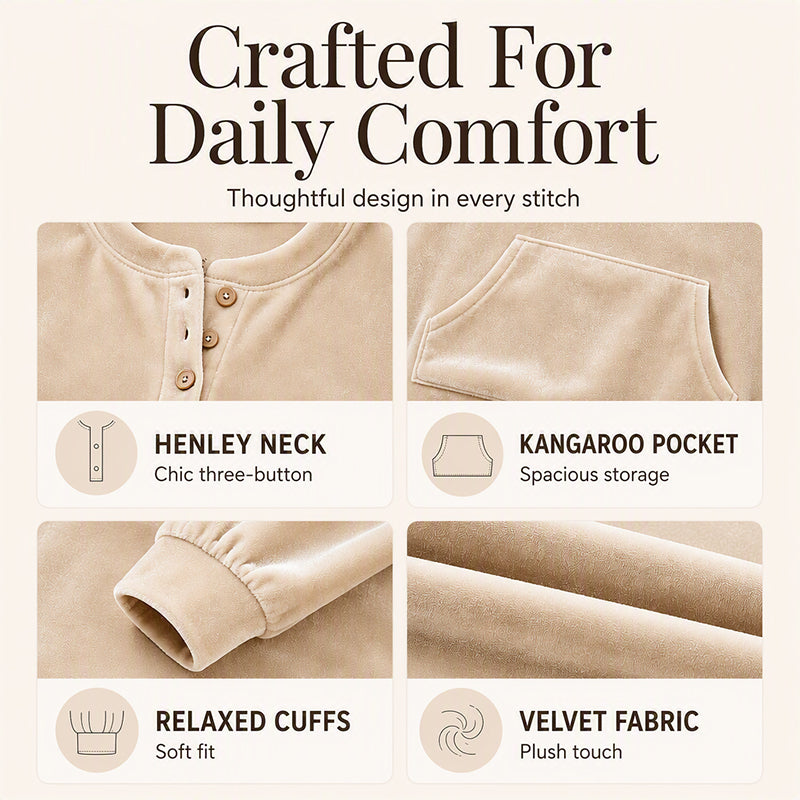 ✨Golden Velvet, Soft Touch & Skin-Friendly – Women's Sweatshirt, Everyday Comfort ✨