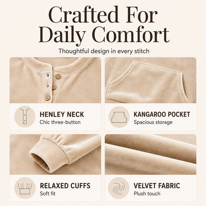 ✨Golden Velvet, Soft Touch & Skin-Friendly – Women's Sweatshirt, Everyday Comfort ✨