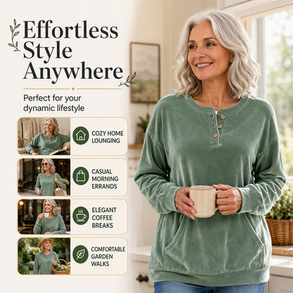 ✨Golden Velvet, Soft Touch & Skin-Friendly – Women's Sweatshirt, Everyday Comfort ✨