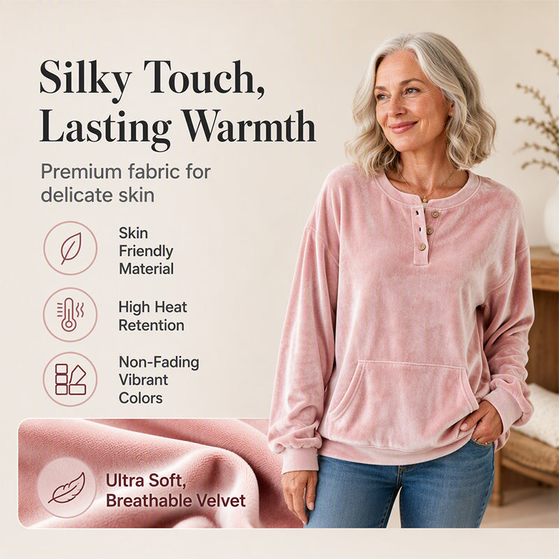 ✨Golden Velvet, Soft Touch & Skin-Friendly – Women's Sweatshirt, Everyday Comfort ✨