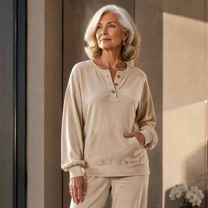 ✨Golden Velvet, Soft Touch & Skin-Friendly – Women's Sweatshirt, Everyday Comfort ✨