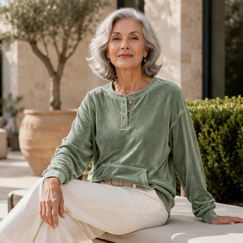 ✨Golden Velvet, Soft Touch & Skin-Friendly – Women's Sweatshirt, Everyday Comfort ✨