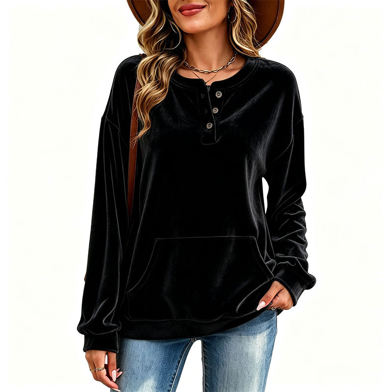 ✨Golden Velvet, Soft Touch & Skin-Friendly – Women's Sweatshirt, Everyday Comfort ✨