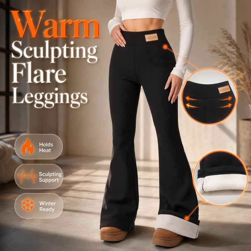 ✨Slimming & Lifting, Flare Silhouette – Women's Plush-Lined Flare Leggings, Elongates Legs ✨