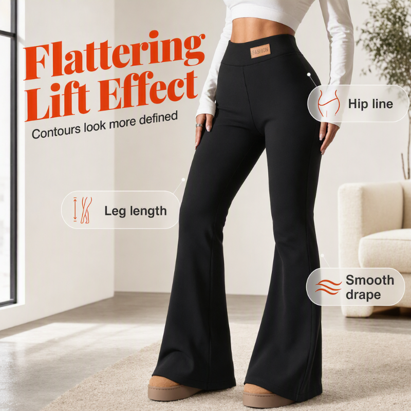 ✨Slimming & Lifting, Flare Silhouette – Women's Plush-Lined Flare Leggings, Elongates Legs ✨