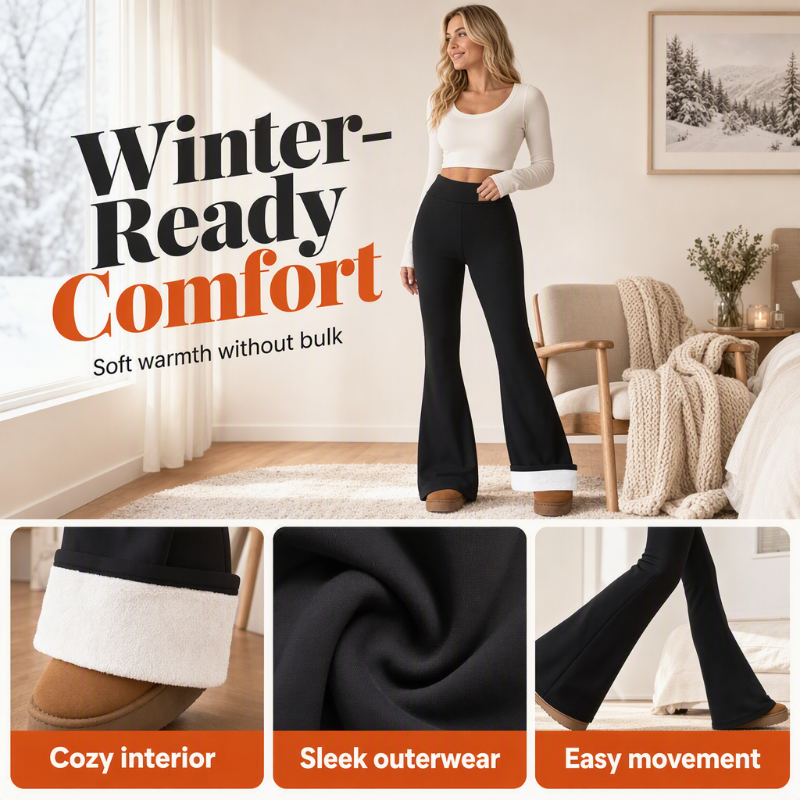 ✨Slimming & Lifting, Flare Silhouette – Women's Plush-Lined Flare Leggings, Elongates Legs ✨