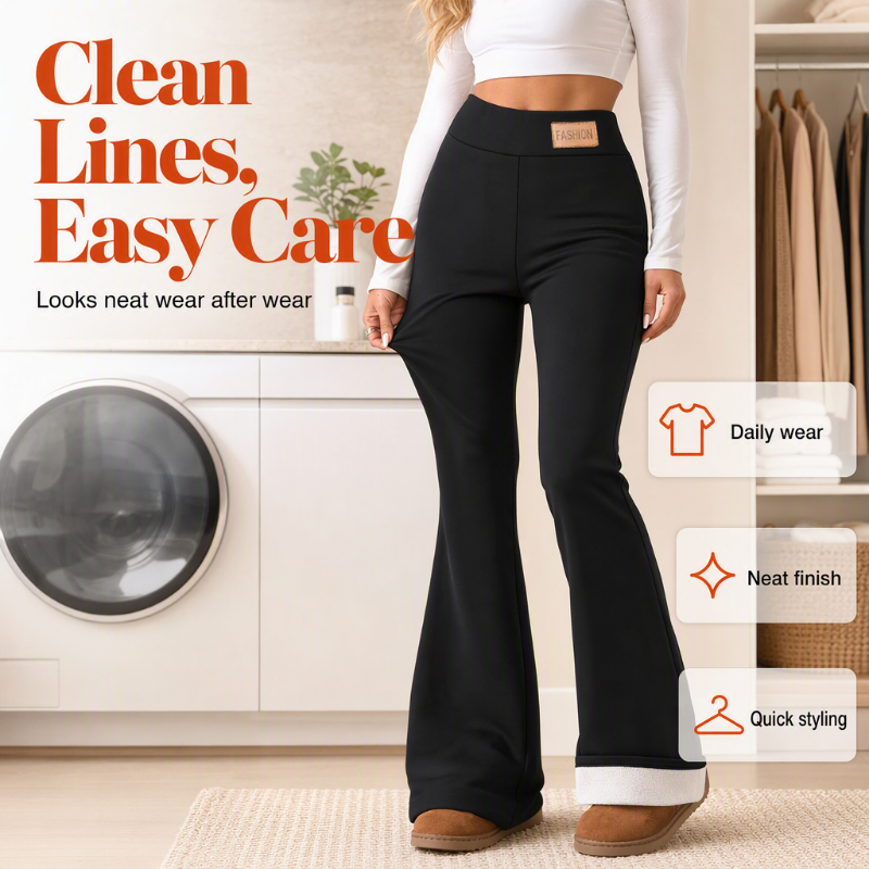 ✨Slimming & Lifting, Flare Silhouette – Women's Plush-Lined Flare Leggings, Elongates Legs ✨