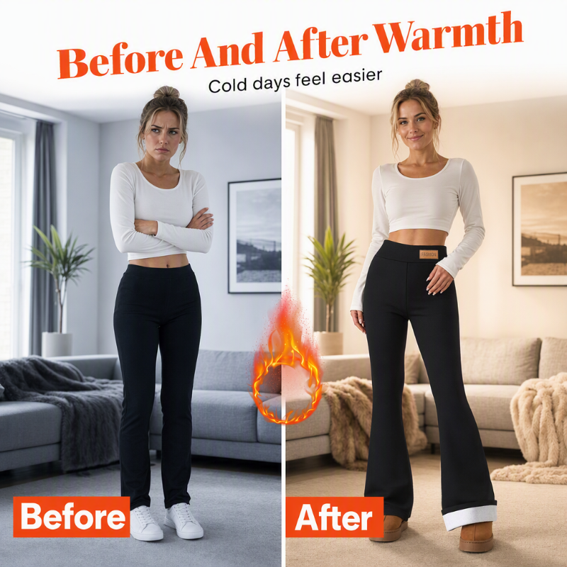 ✨Slimming & Lifting, Flare Silhouette – Women's Plush-Lined Flare Leggings, Elongates Legs ✨