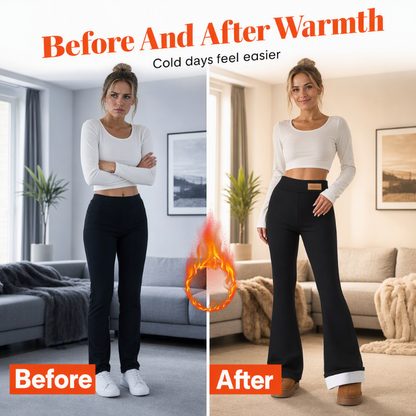 ✨Slimming & Lifting, Flare Silhouette – Women's Plush-Lined Flare Leggings, Elongates Legs ✨