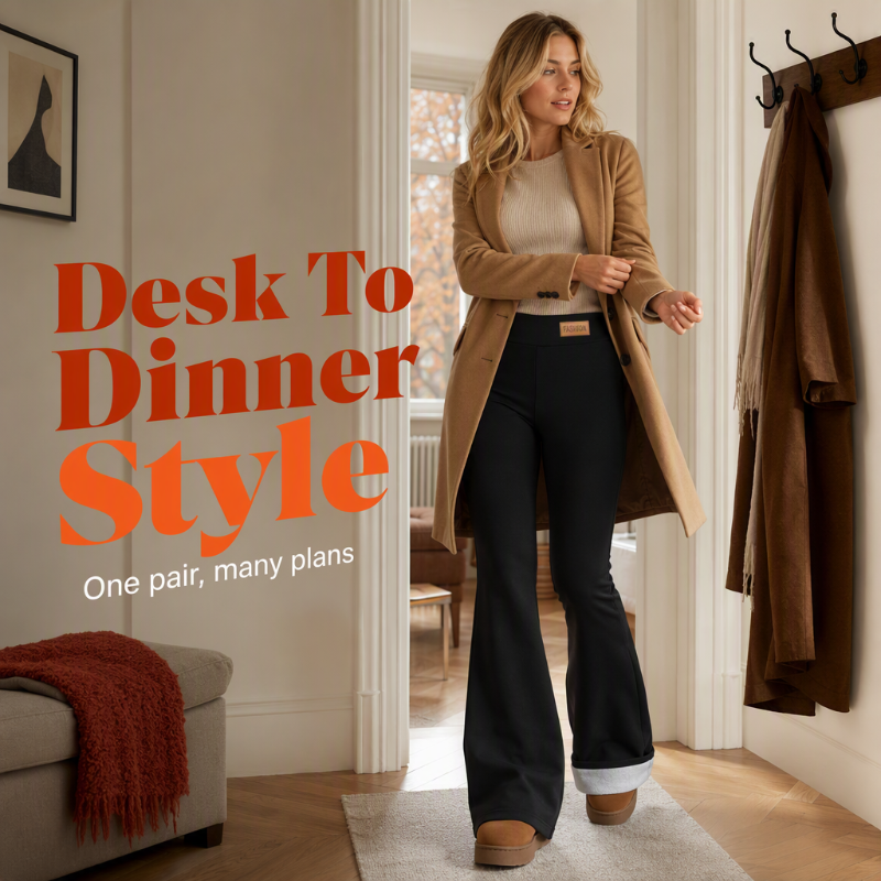✨Slimming & Lifting, Flare Silhouette – Women's Plush-Lined Flare Leggings, Elongates Legs ✨