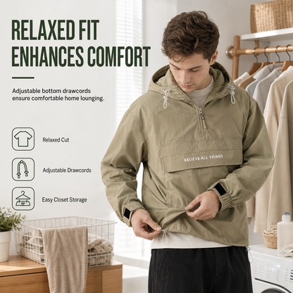 🌬️Windproof & Heat-Locking, Outdoor Protection – Men's Hooded Hiking Windbreaker Jacket ✨