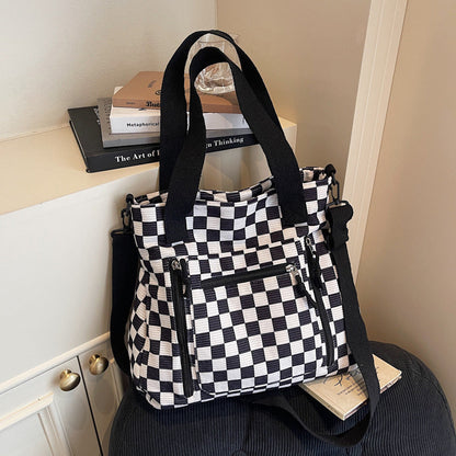 👜 Casual Large Capacity Checkerboard Tote Bag