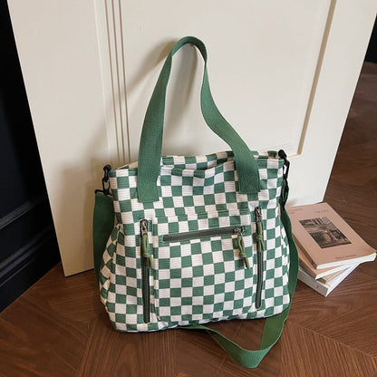 👜 Casual Large Capacity Checkerboard Tote Bag