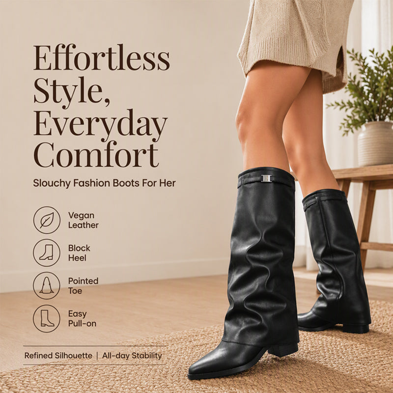 👢Comfortable & Versatile, Everyday Wear – Women's Slouchy Knee High Boots ✨