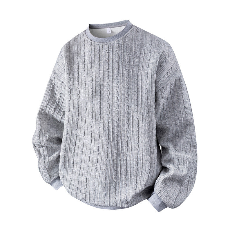 🧣Knit Warmth, Fall & Winter Layer – Men's Cable Knit Crewneck Sweatshirt ✨