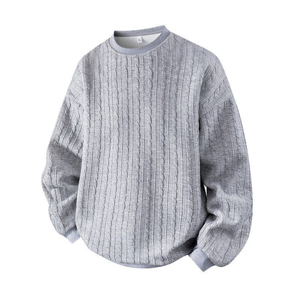 🧣Knit Warmth, Fall & Winter Layer – Men's Cable Knit Crewneck Sweatshirt ✨