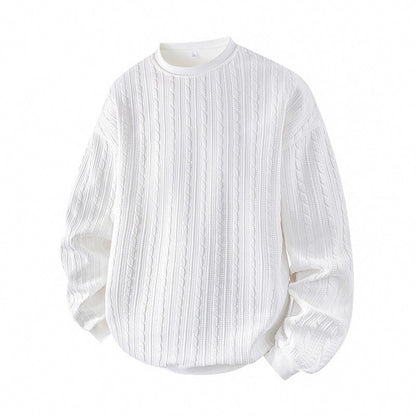 🧣Knit Warmth, Fall & Winter Layer – Men's Cable Knit Crewneck Sweatshirt ✨