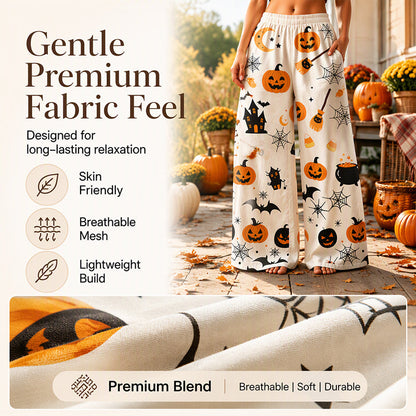 🎃Halloween Digital Print, Wide-Leg Comfort – Women's Halloween Print Wide-Leg Pants ✨