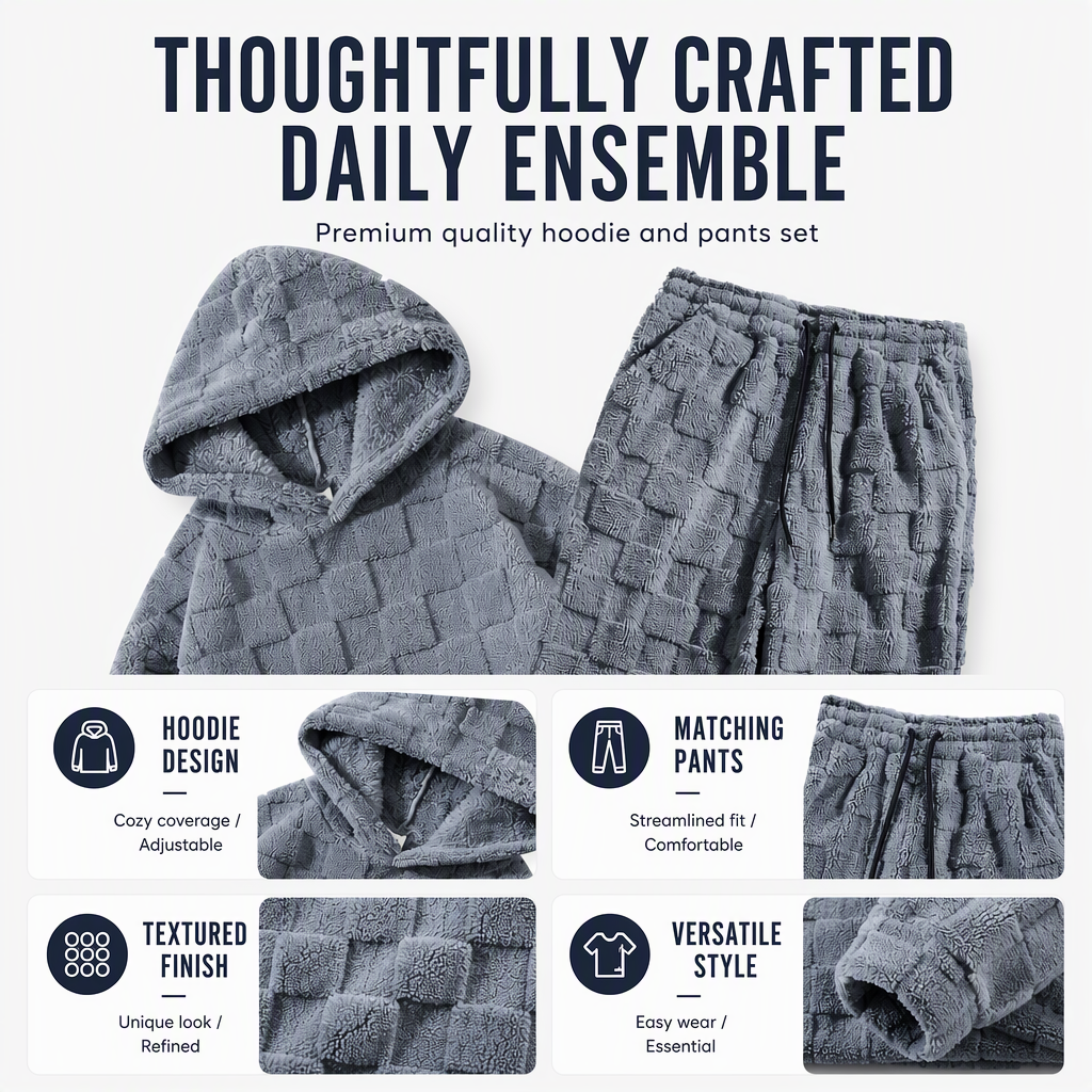 ☁️Comfortable & Relaxed, Everyday Casual – Men's Hooded Sweatshirt & Sweatpants Set ✨