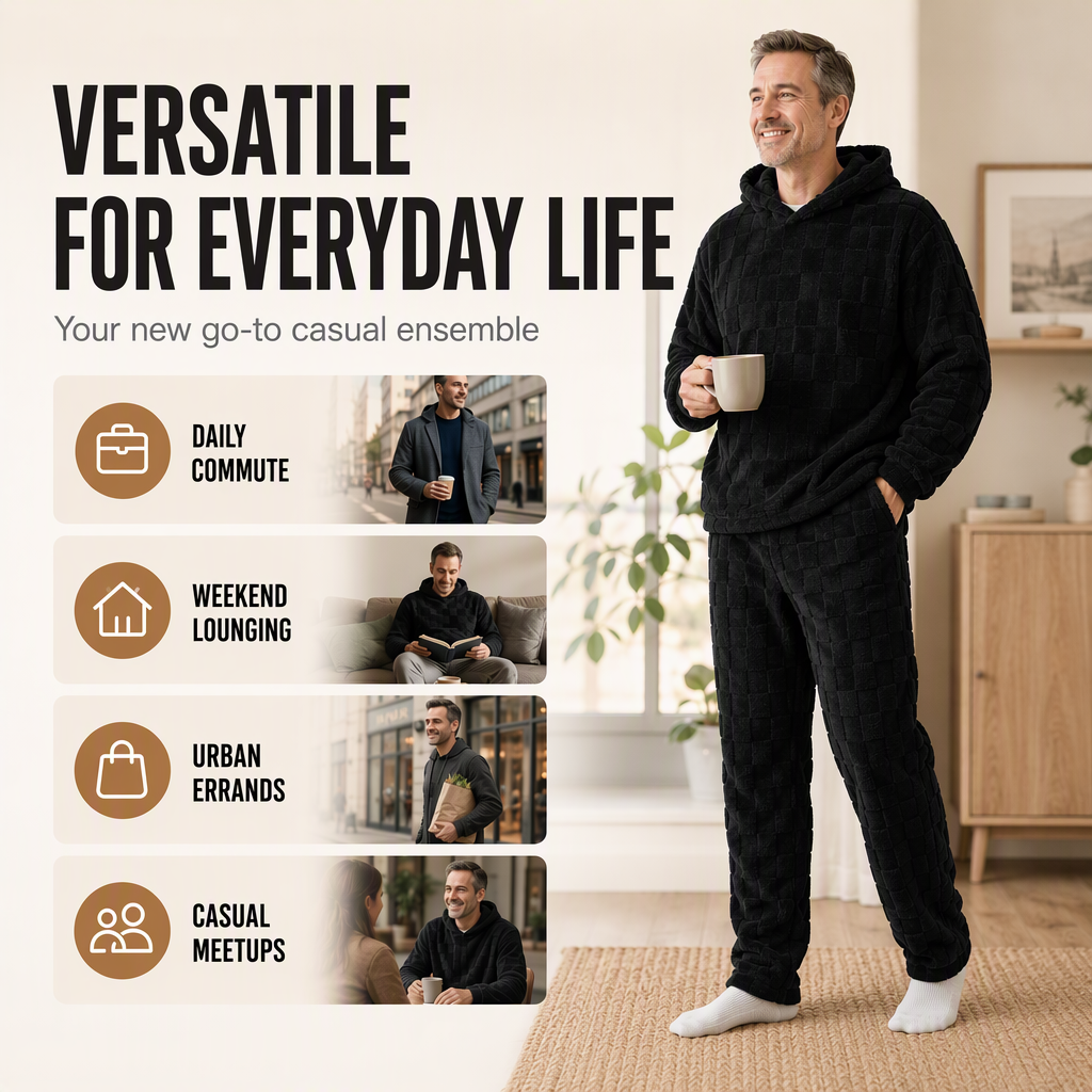 ☁️Comfortable & Relaxed, Everyday Casual – Men's Hooded Sweatshirt & Sweatpants Set ✨